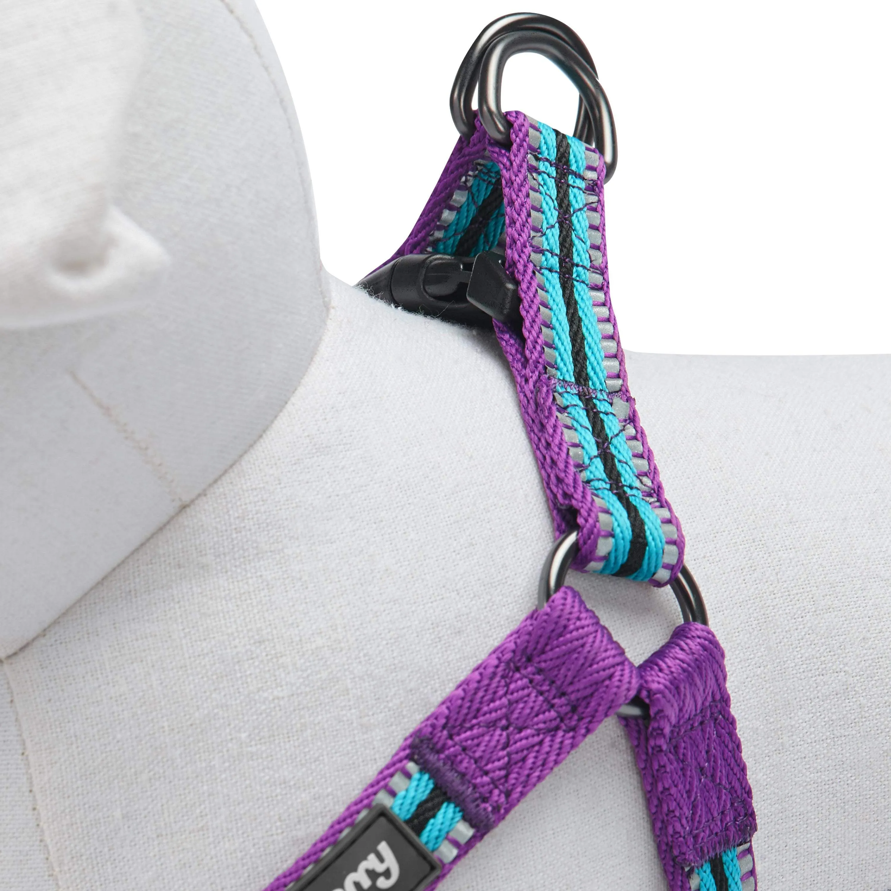 3M Reflective Step-in Dog Harness in Multi-colored Stripes