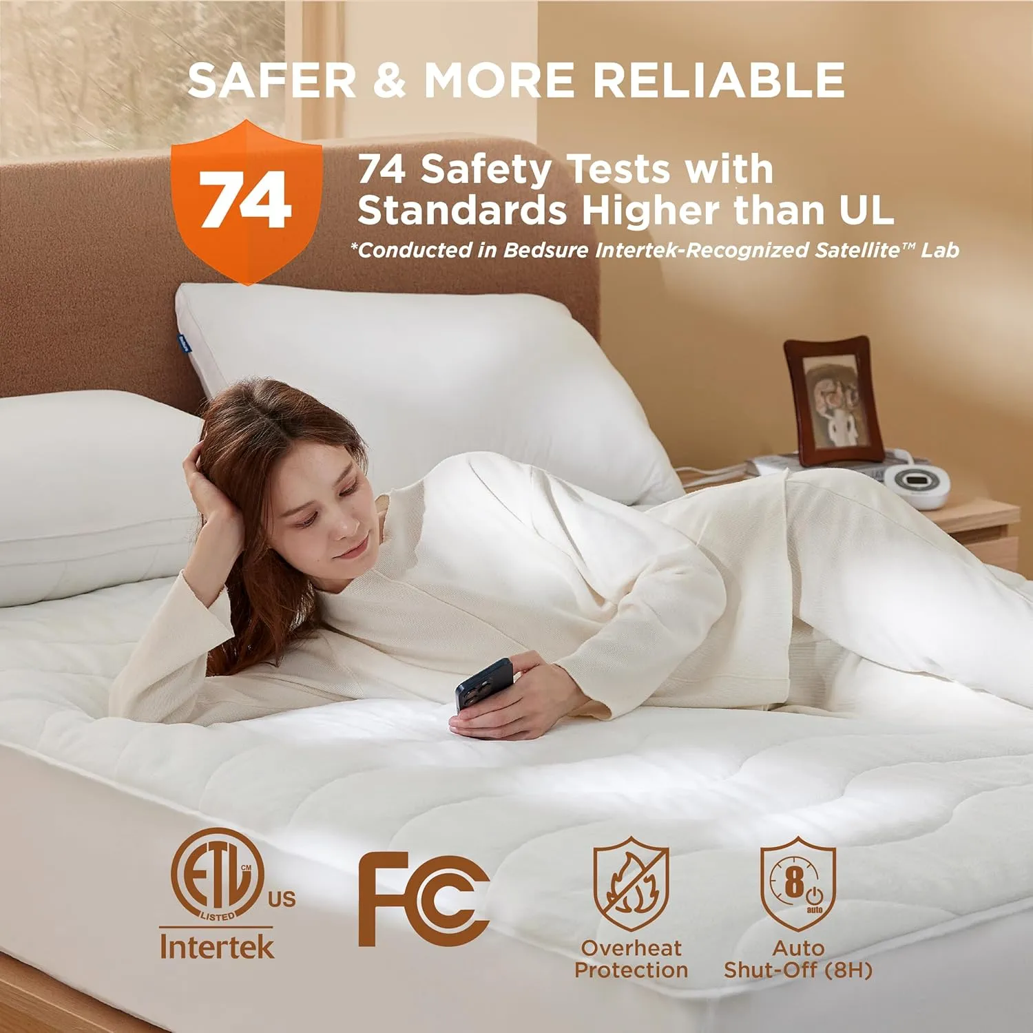 Bedsure Heated Mattress Pad Queen - Bed Warmer with Memory & Preheat Function, 12-Hour Auto Off & 10 Heat Settings, Dual Controllers, Fast Heating, Coral Fleece Electric Mattress Pad Queen, 60"x80"