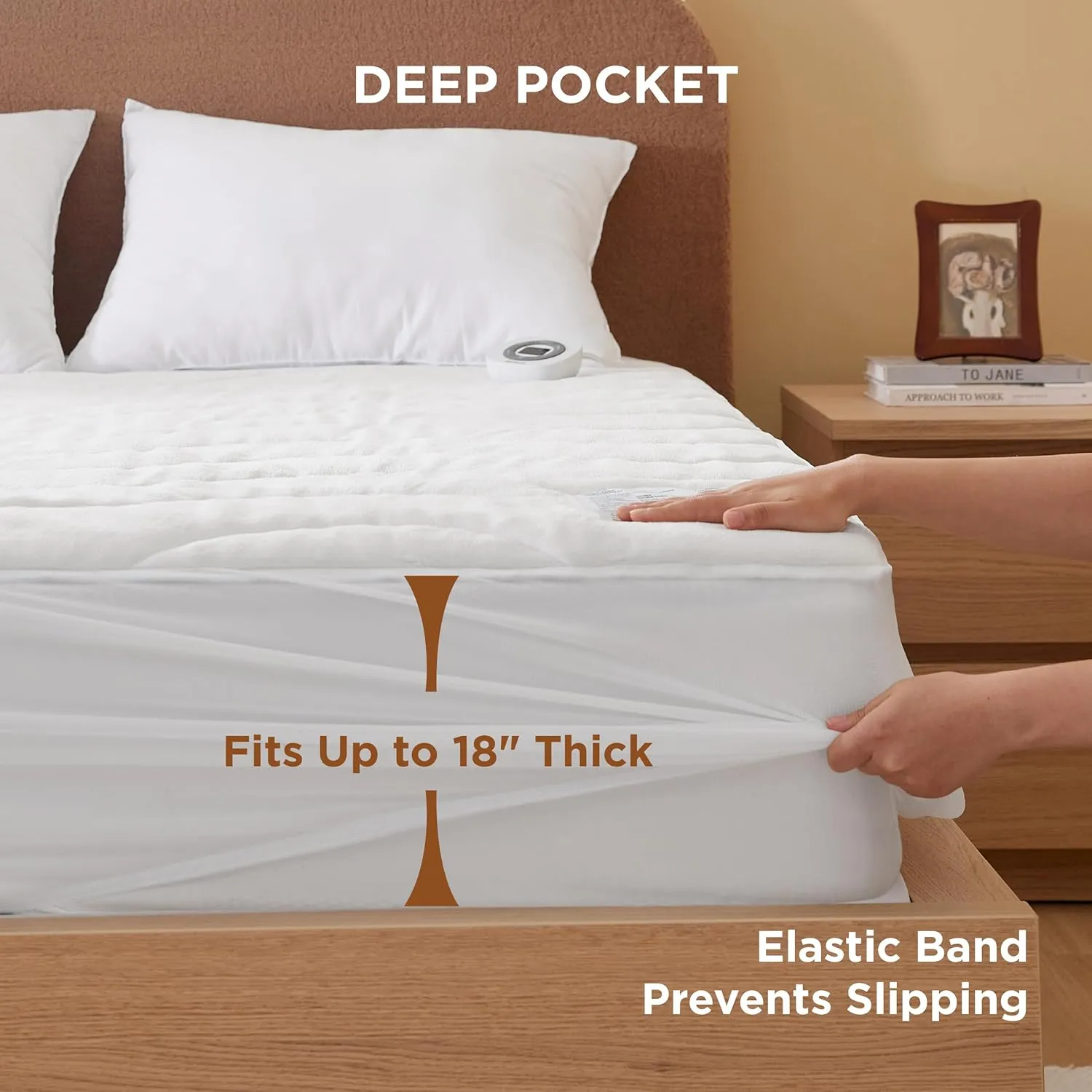 Bedsure Heated Mattress Pad Queen - Bed Warmer with Memory & Preheat Function, 12-Hour Auto Off & 10 Heat Settings, Dual Controllers, Fast Heating, Coral Fleece Electric Mattress Pad Queen, 60"x80"
