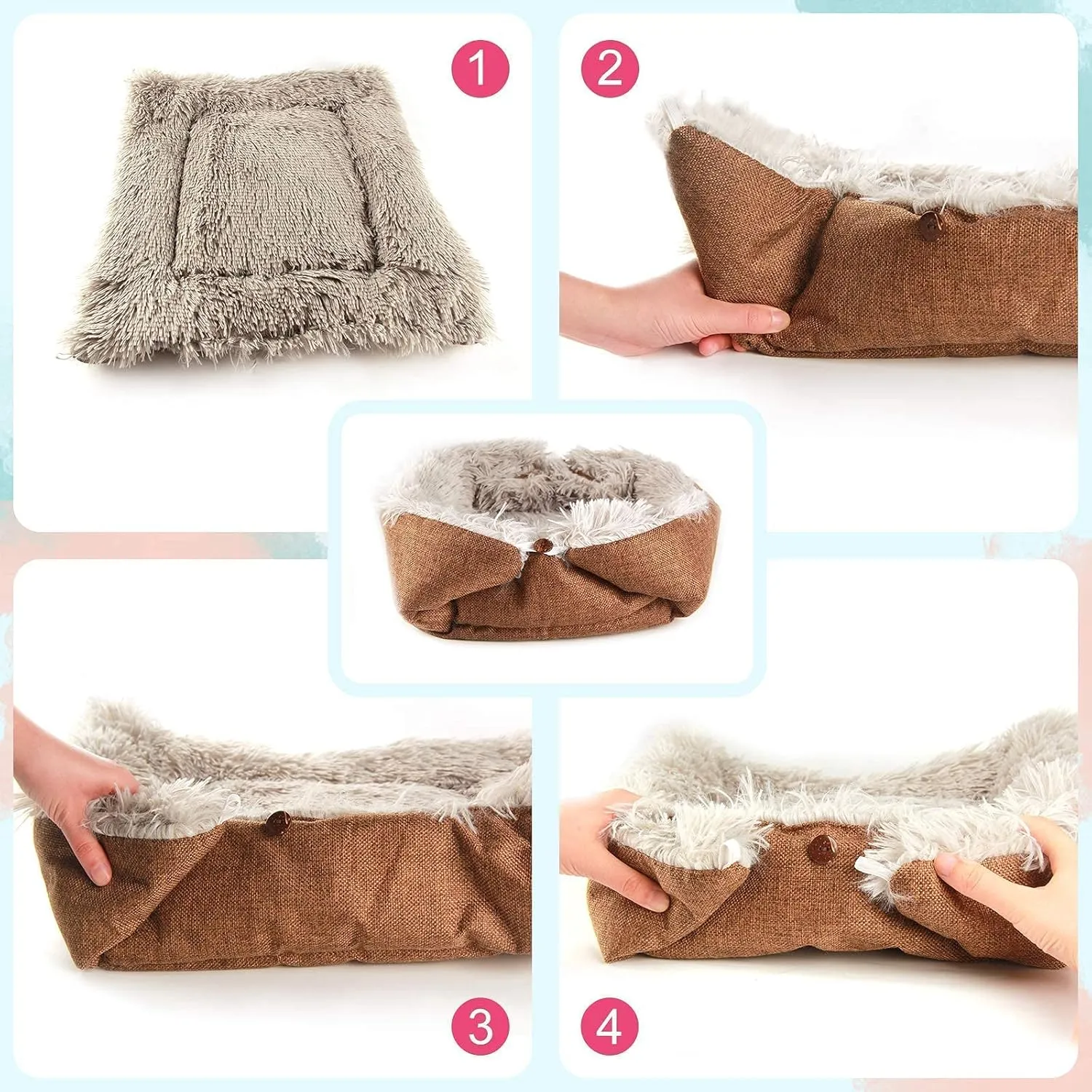 Cat Bed Small Dog Bed, Self Warming Cat Beds Self Heating Cat Dog Mat, Extra Warm Thermal Pet Pad for Indoor Outdoor Pets, Calming Dog Crate Bed Pet Cushion, 23.6x19.7inch