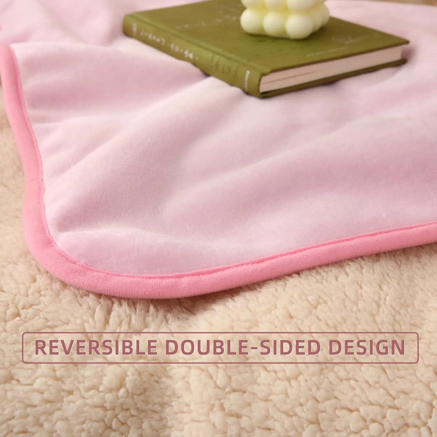 DaysU Waterproof Dog Blanket for Small Dogs - Soft Sherpa Fleece Reversible Pet Blanket, Cat Blanket Washable for Couch Protection, Warm Plush Puppy Blankets, 26.5"x35" Pink