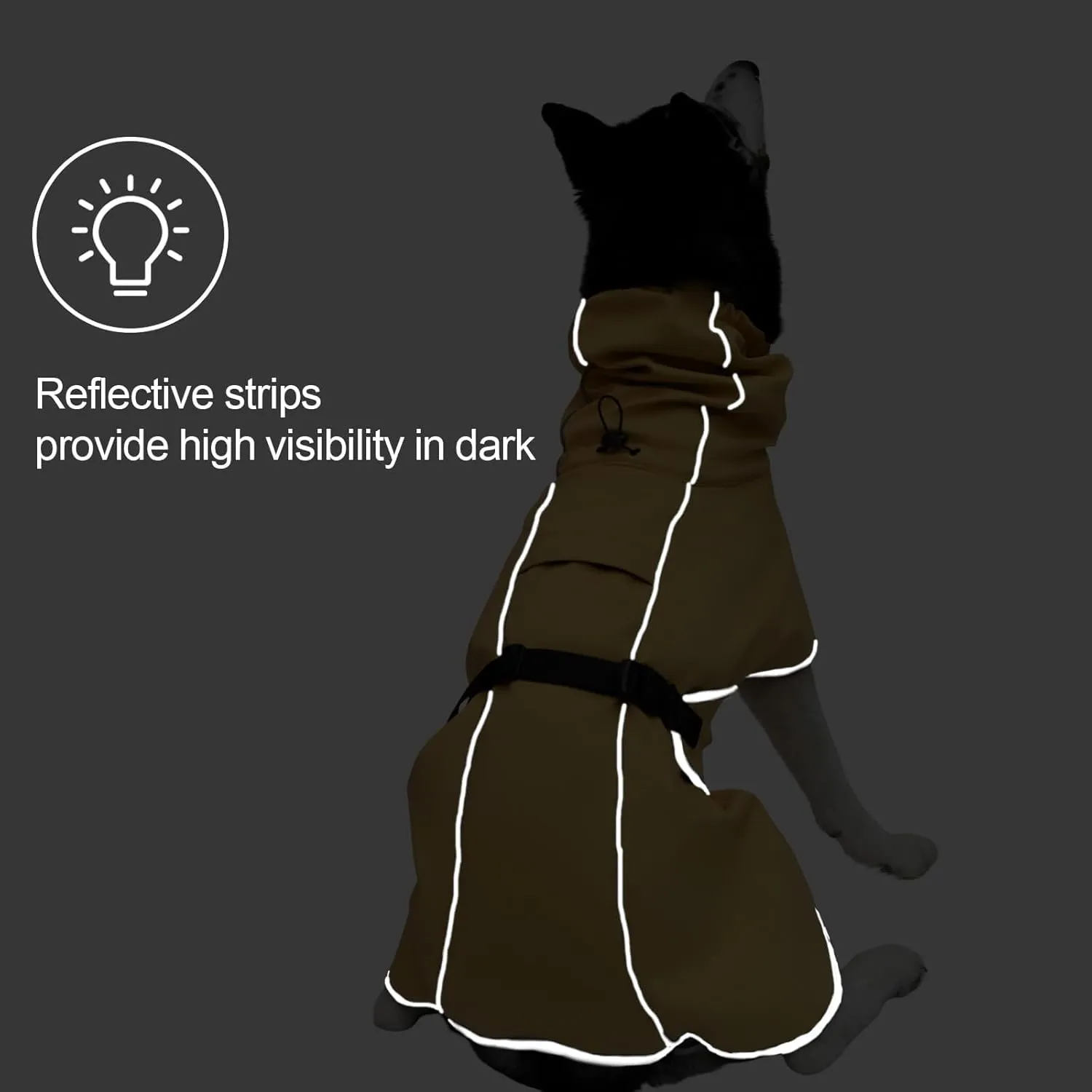 DELIFUR Medium Dog Raincoat Waterproof - Adjustable Dog Poncho Raincoat Lightweight Rain Jacket with Soft Lining for Small Medium Dog Yellow (Small)