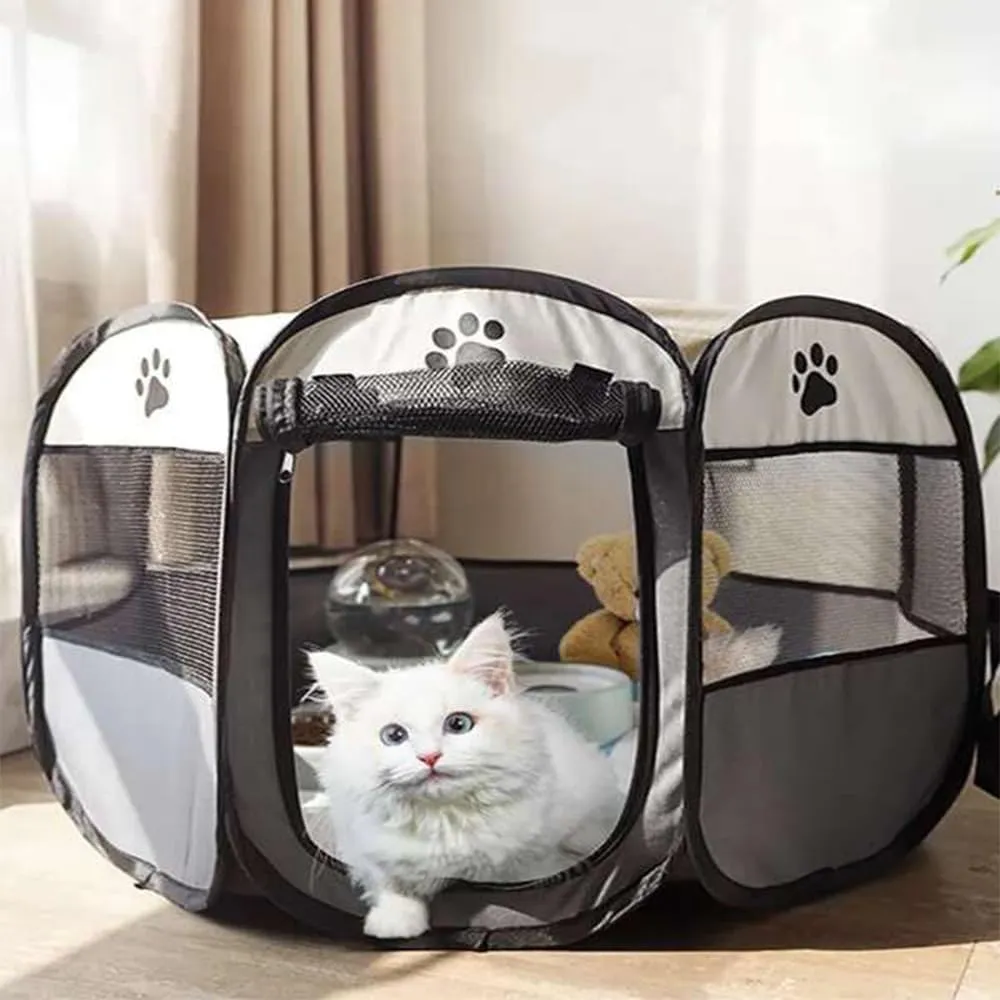 Mile High Life | Foldable Dog Playpen | Portable Dog Crate w Removable Shade Cover | Dog Kennel Indoor/Outdoor w Carry Case | Pen Tent for Dog/Cat/Rabbit(Gray, Medium (36"x36"x23"))