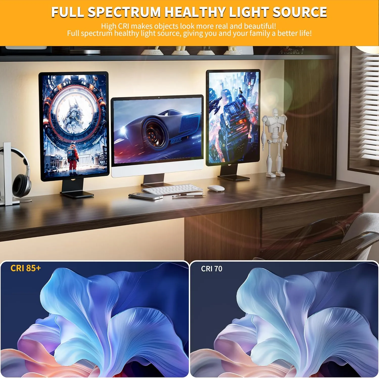 PAUTIX COB LED Strip Light 6.56ft/2m, 640LEDs 1200lm Dimmable 5V USB LED Strip White 4000K CRI90  TV Backlight,USB Powered Flexible Under Cabinet LED Tape Light for Bedroom,Kitchen,Home DIY Lighting