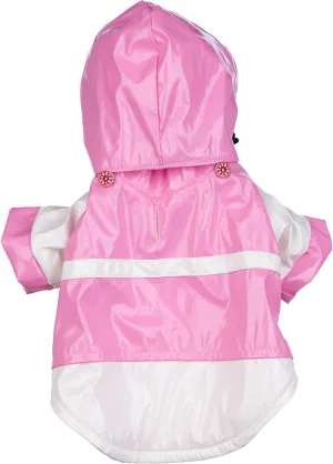 Pet Life  Two-Tone PVC Waterproof Adjustable Pet Raincoat