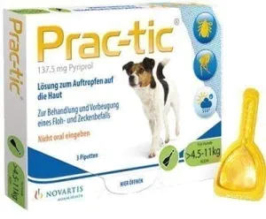 PRAC flea and tic control for small dogs 4.5-11 kg