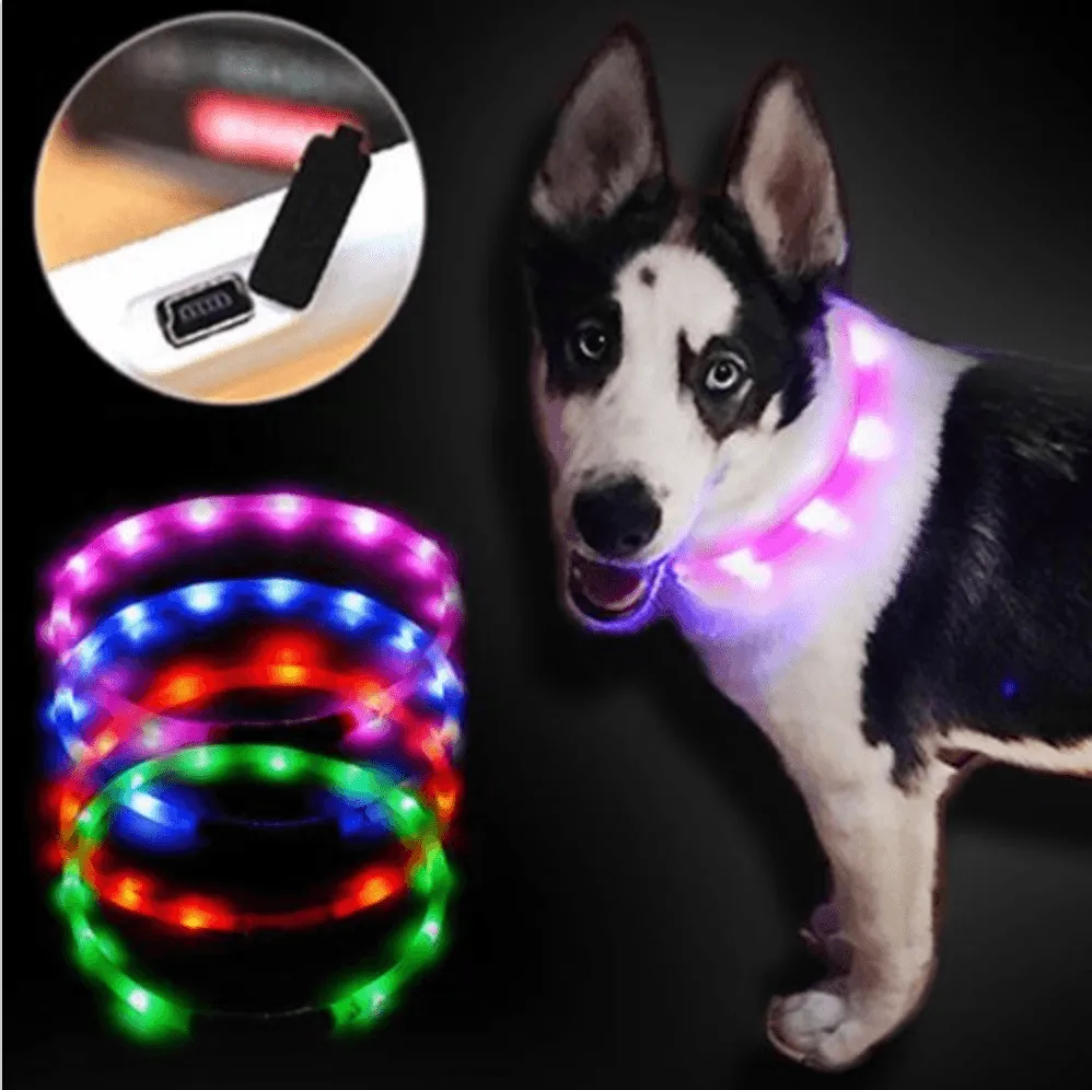 Rechargeable Waterproof LED Flashing Light Band - Night Safety for Dogs