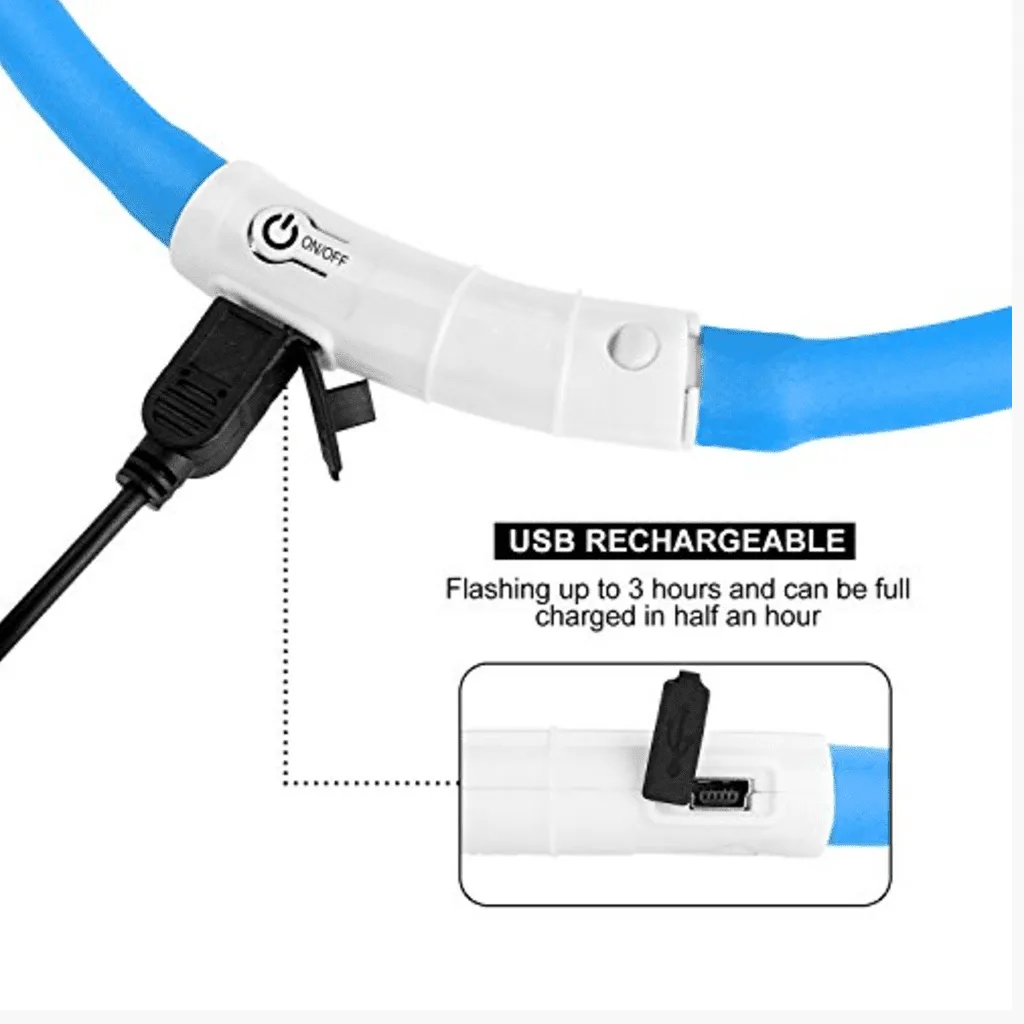 Rechargeable Waterproof LED Flashing Light Band - Night Safety for Dogs