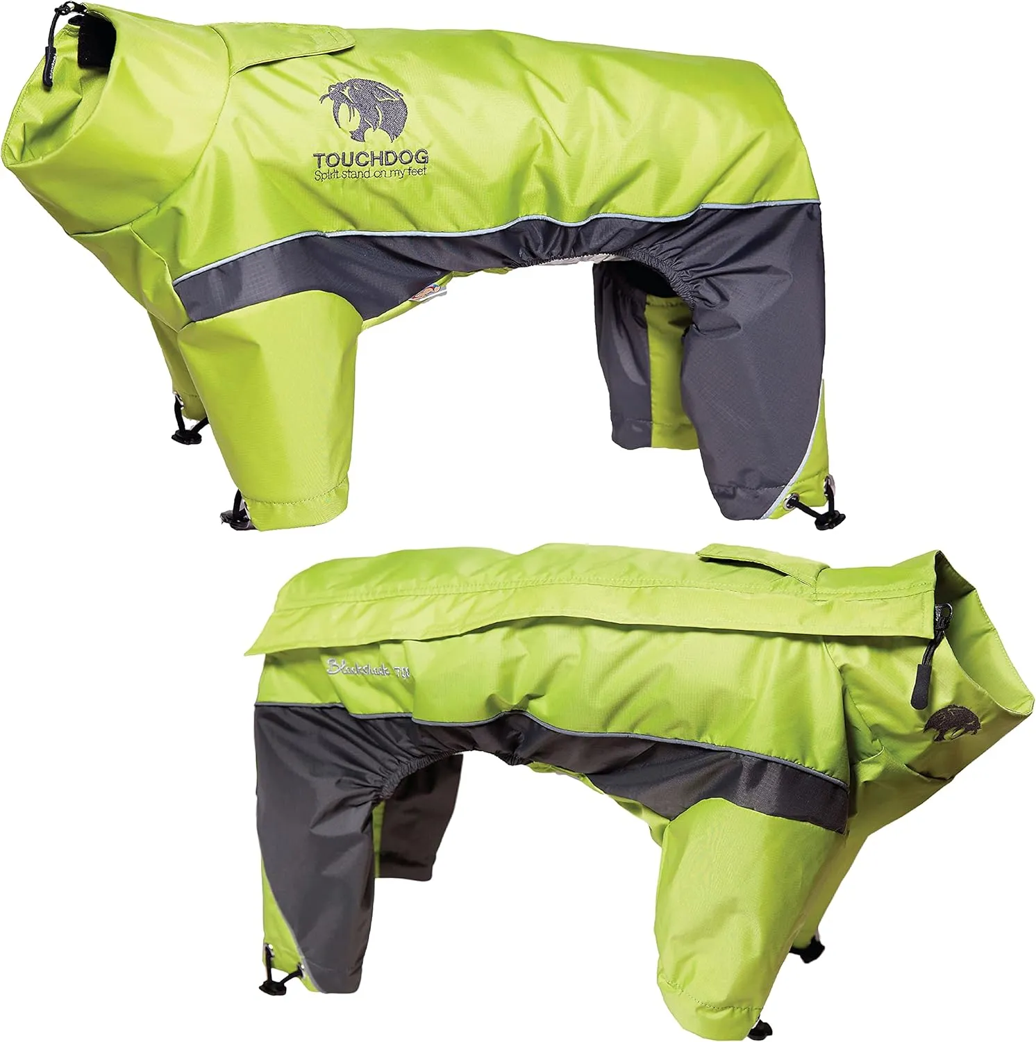 TOUCHDOG 'Quantum-Ice' Full Body Bodied Adjustable and 3M Reflective Pet Dog Coat Jacket w/ Blackshark Technology, Small, Light Yellow, Grey