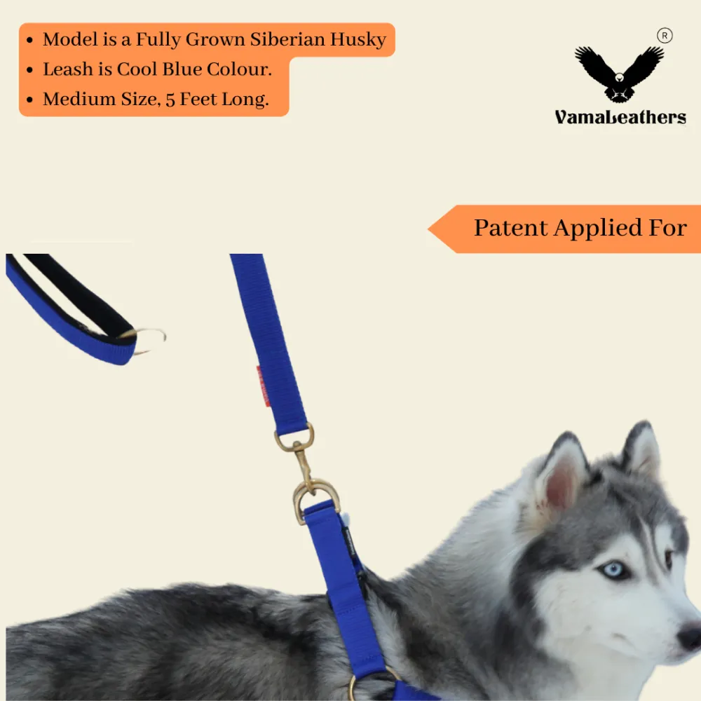 Vama Leathers Super Strong Soft Handle All Weather Leash for Dogs (Electric Blue)