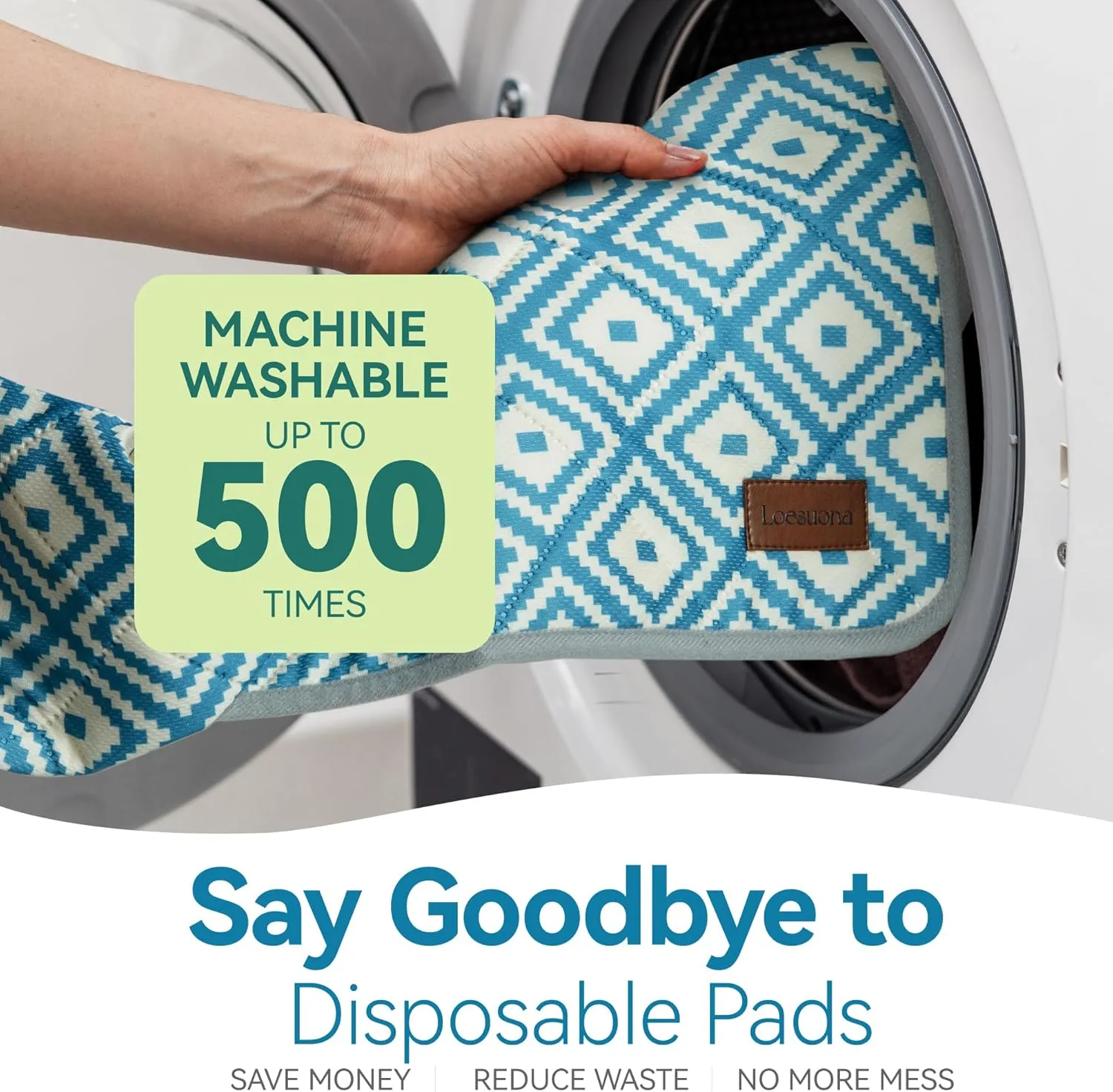 Washable Pee Pads for Dogs - Extra Thick Reusable Puppy Pads with Super Absorbency, Waterproof & Non-Slip Dog Pee Pads for Potty Training , Whelping , Playpen , Crate , Prevents Leakage 48"x65"