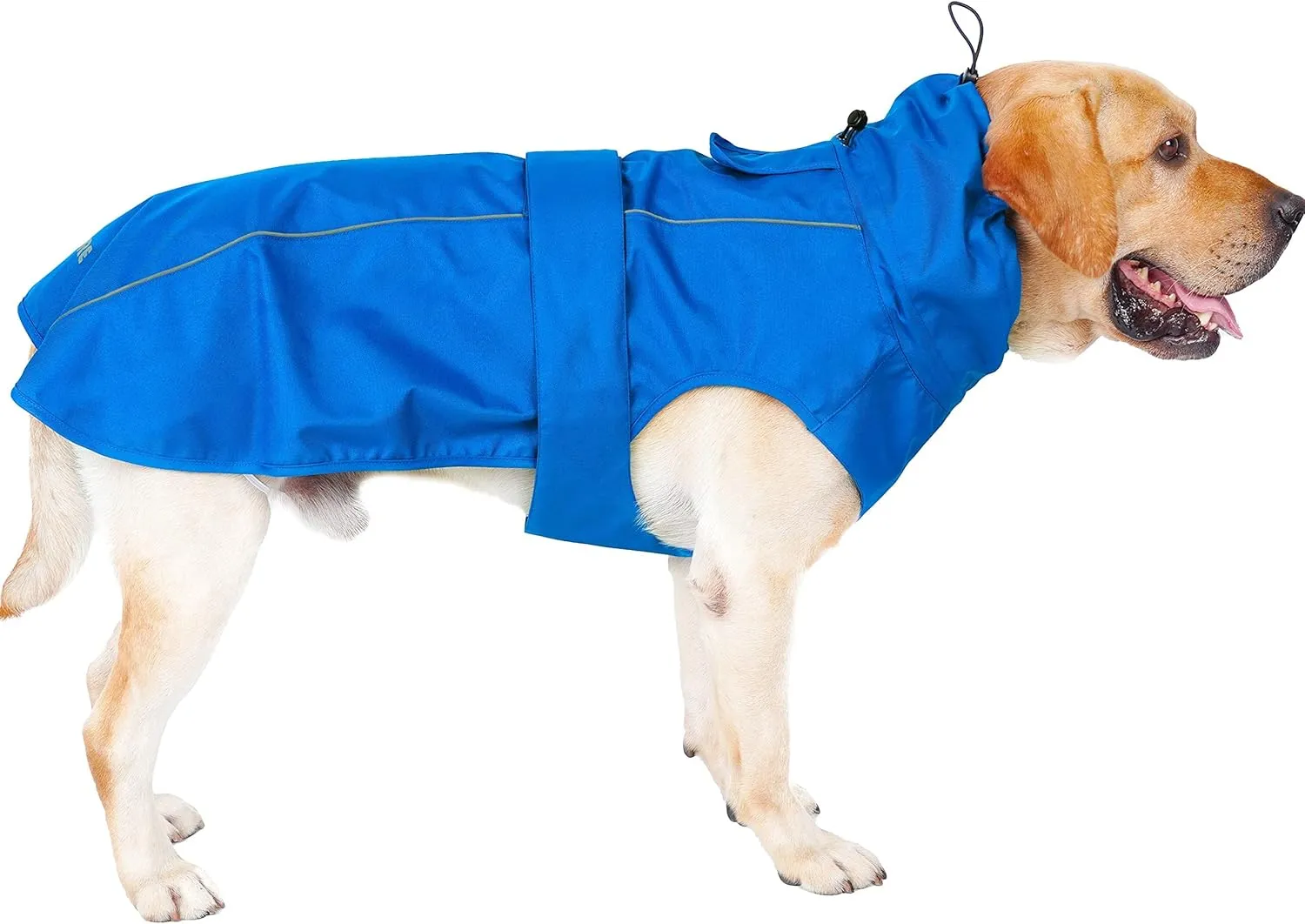 Waterproof Dog Raincoat with Reflective Strip, Adjustable Breathable Rain Coat Jacket with Leash Hole for Dogs (Blue, Small)