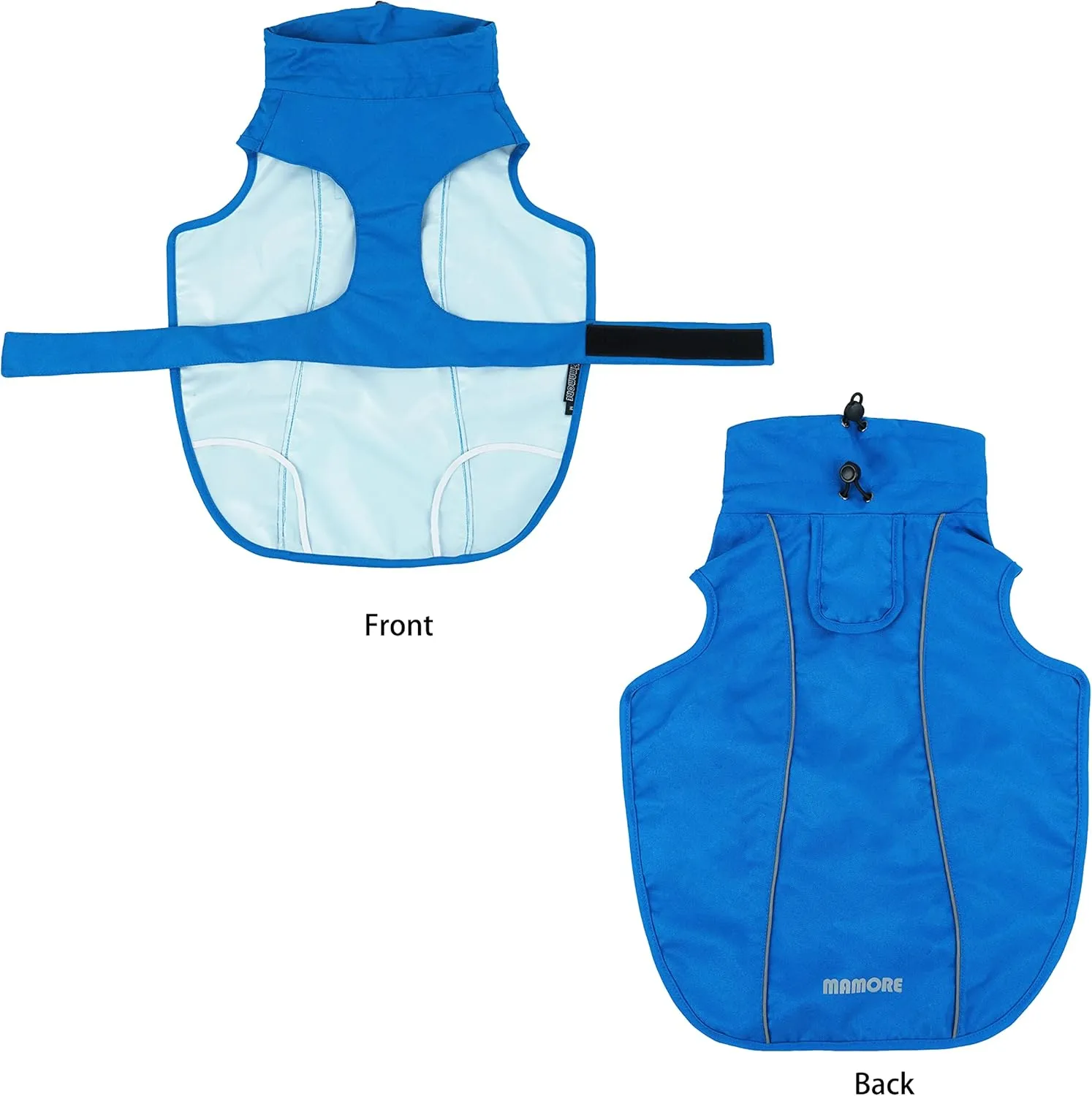 Waterproof Dog Raincoat with Reflective Strip, Adjustable Breathable Rain Coat Jacket with Leash Hole for Dogs (Blue, Small)