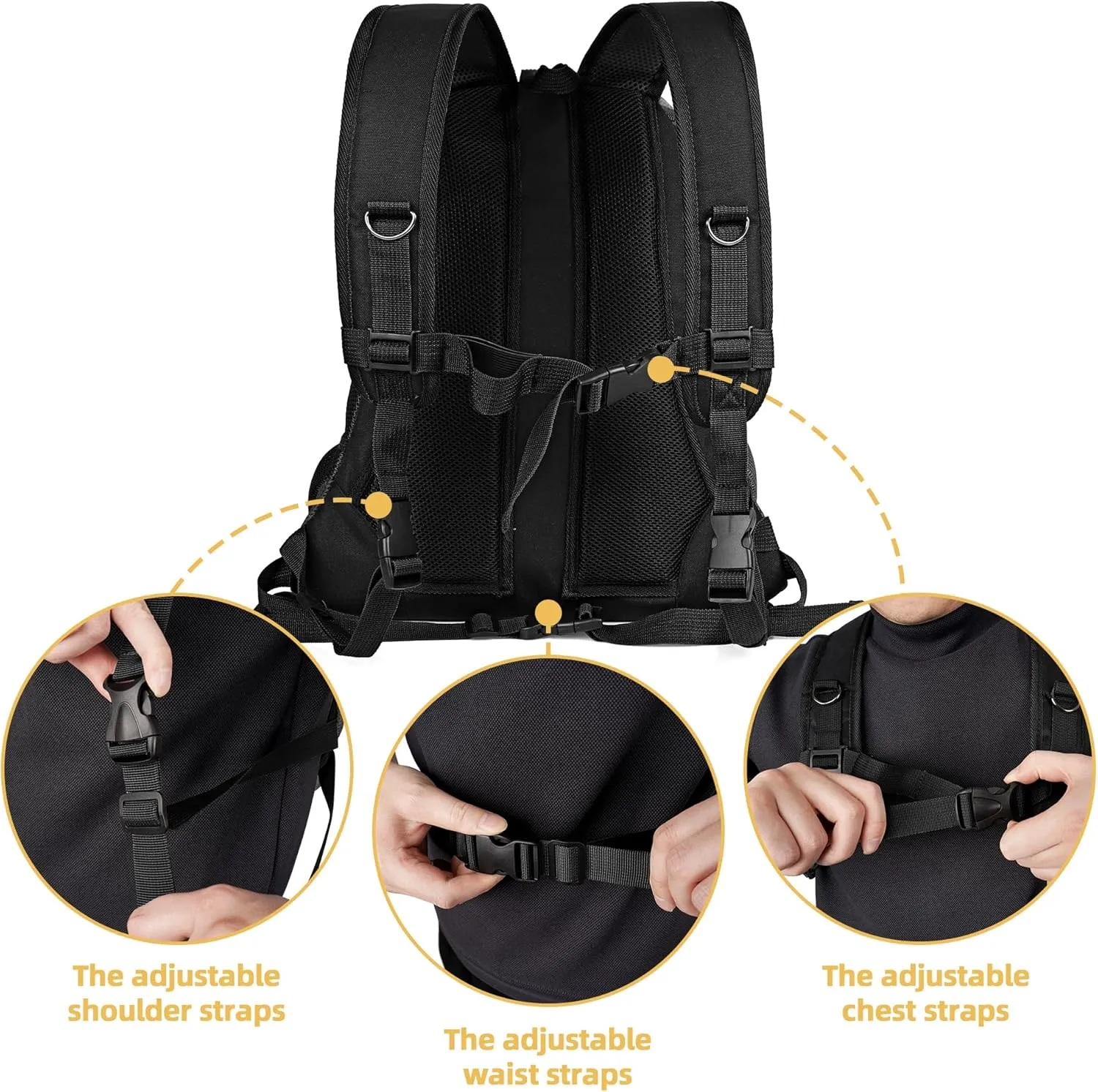 WOYYHO Pet Dog Carrier Backpack Small Dog Front Backpack Ventilated Dog Carrier Back Pack with Storage Pockets, Adjustable Straps & Safety Belt for Travel Hiking Outdoor(Size L: 10-14 lbs, All Black)